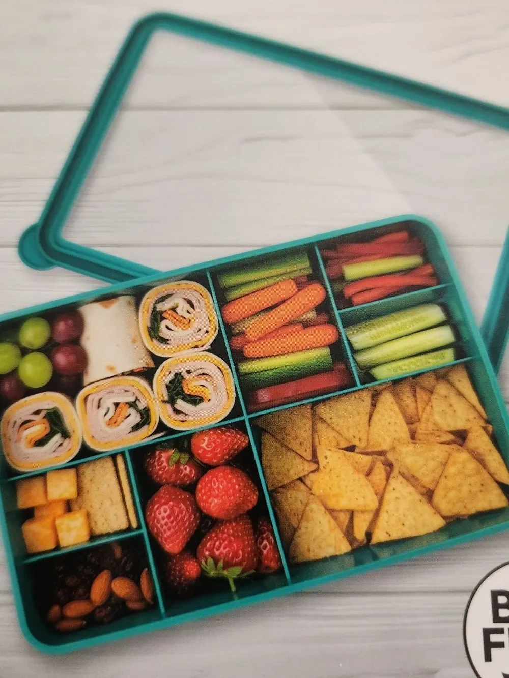 Madison York 8 Compartment Bento Box Container in Teal 12x8x2.6 BPA Free